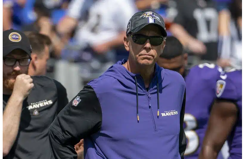 Todd Monken pre-game in 2024 for the Baltimore Ravens